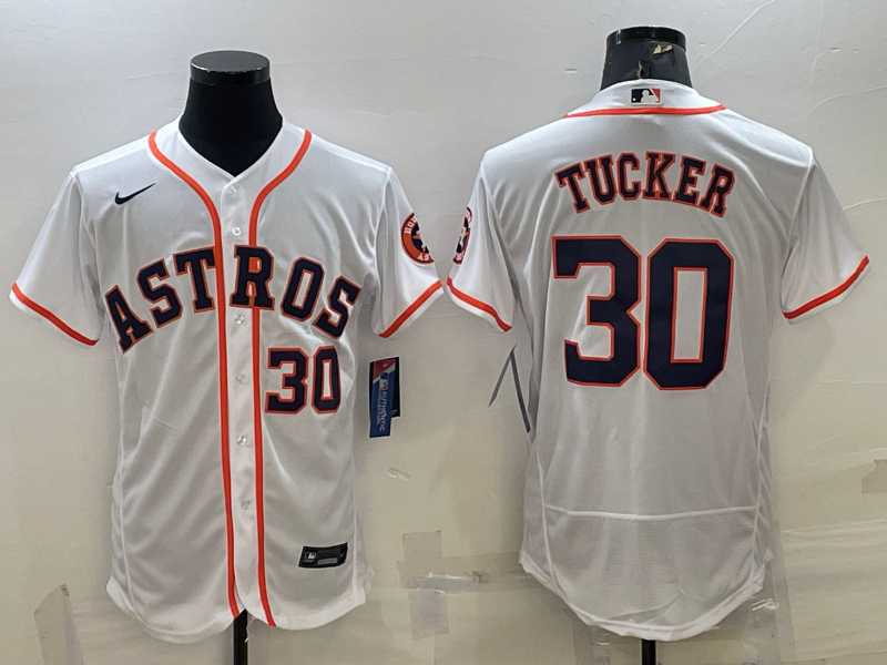 Men%27s Houston Astros #30 Kyle Tucker White Stitched MLB Flex Base Nike Jersey->houston astros->MLB Jersey